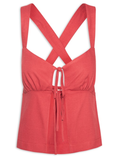 Blusa Feminina Alças Costas Cruzadas - Vermelho
