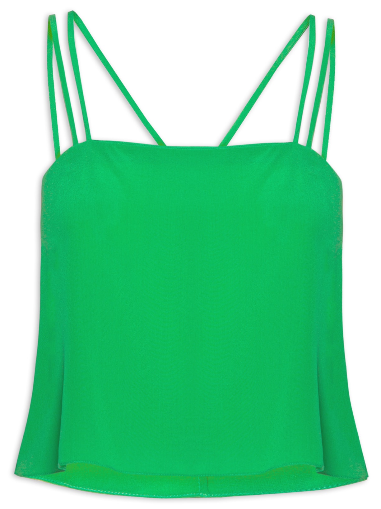 Blusa Feminina Alças Em Seda Pura - Verde