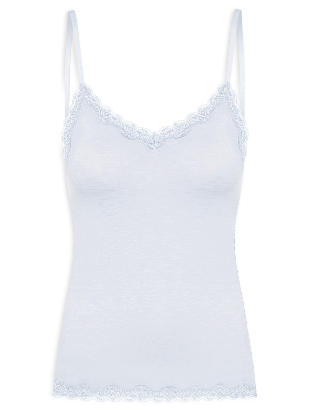 Blusa Feminina Alças Finas Em Modal E Detalhe Em Renda - Lilás