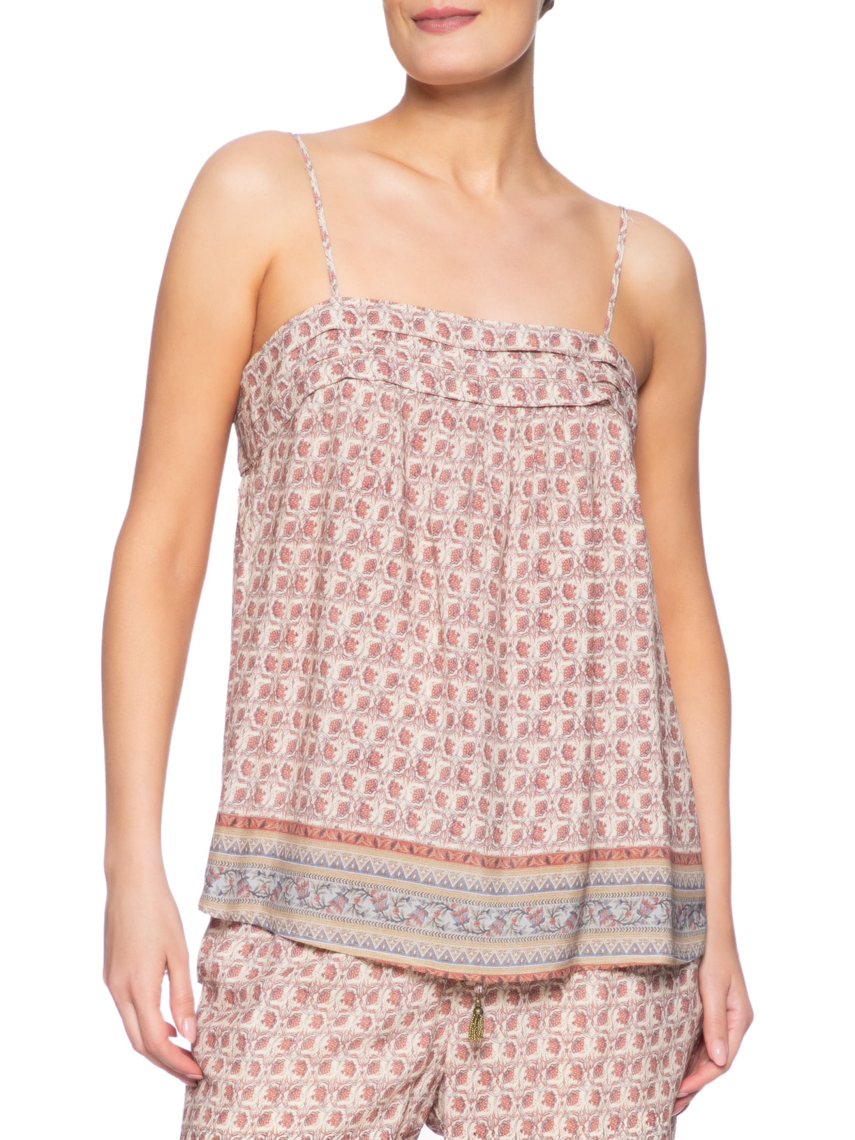 Blusa Feminina Alcinha Estampa Aster Rosa Maria Filó