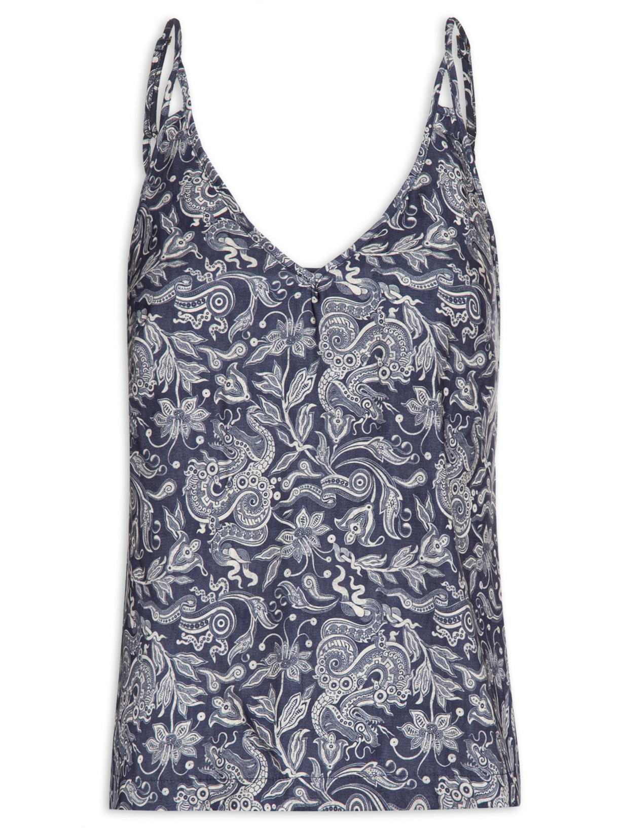 Blusa Feminina Alcinha Estampa Bankgkok - Azul