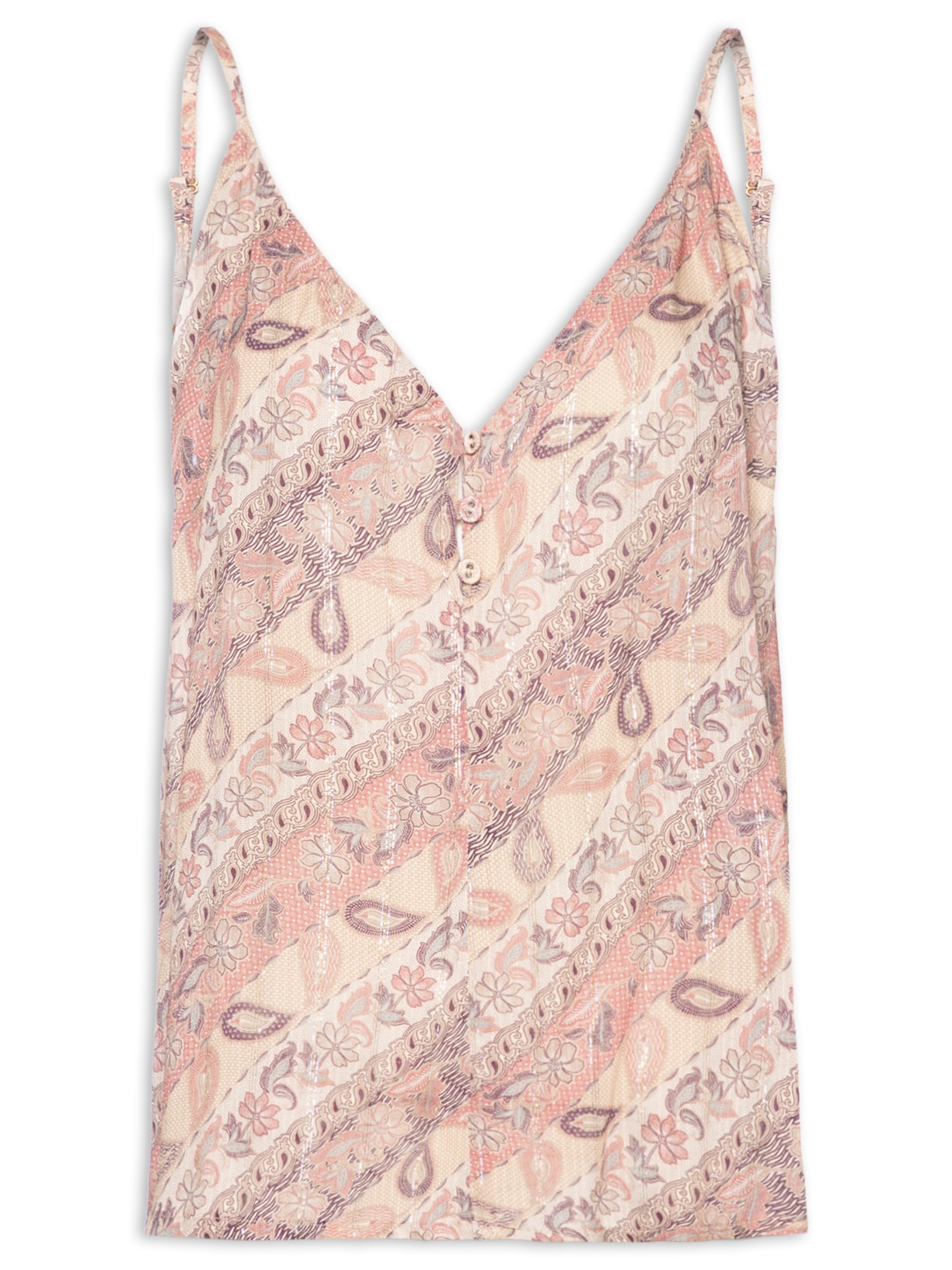 Blusa Feminina Alcinha Estampa Belini Rosa Maria Filó