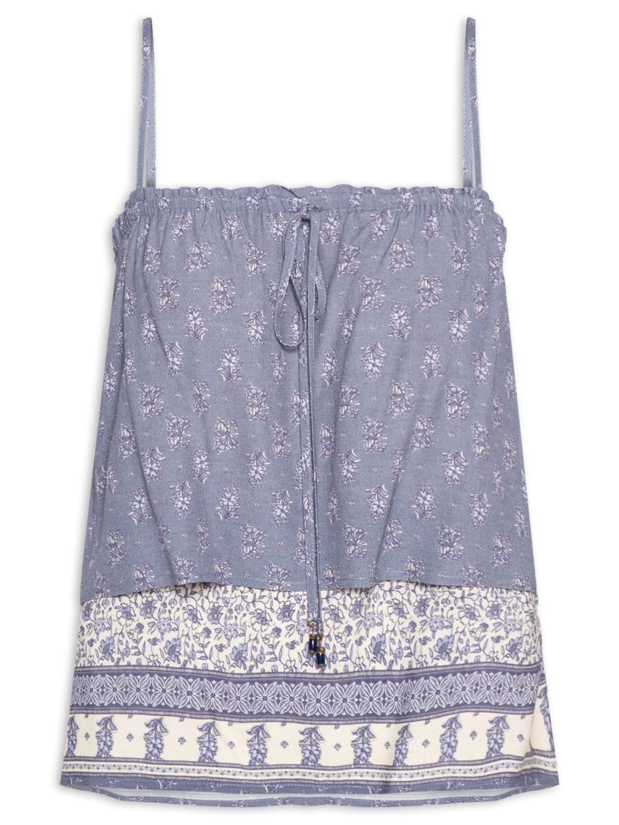 Blusa Feminina Alcinha Estampa Chilli C Azul Maria Filó