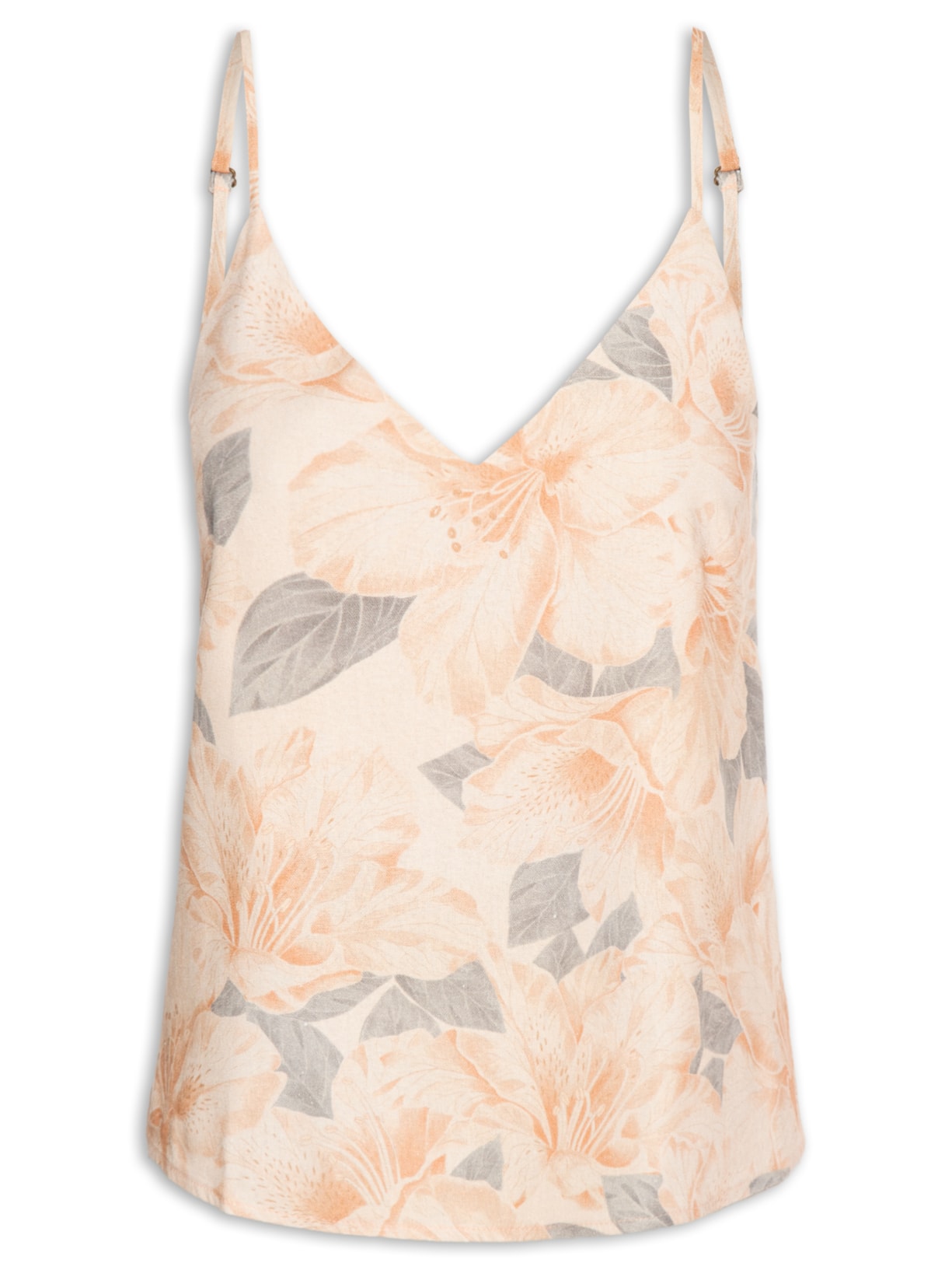 Blusa Feminina Alcinha Estampa Flora - Bege