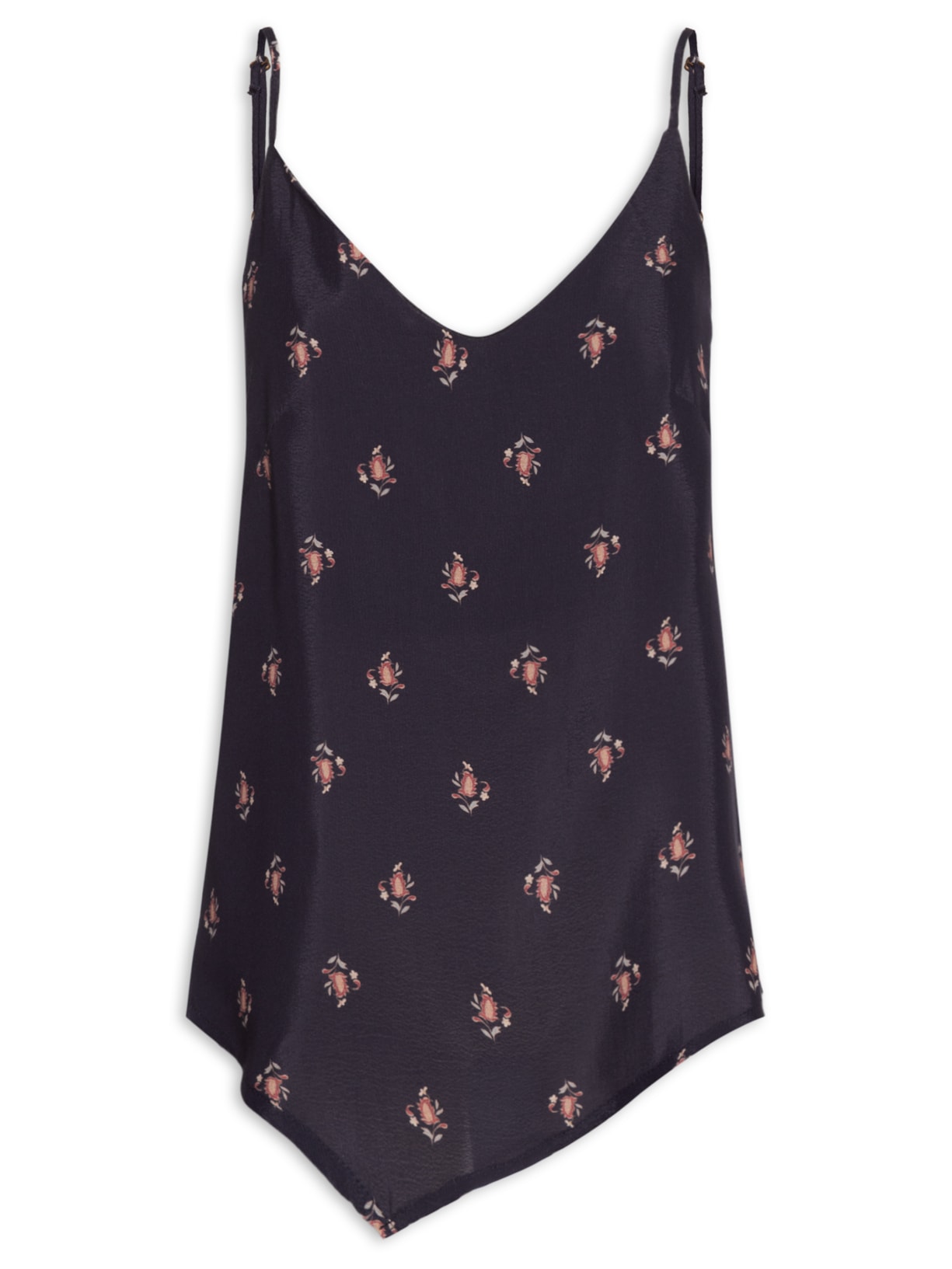 Blusa Feminina Alcinha Pontas Estampa Mian - Preto