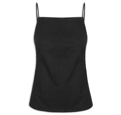 Blusa Feminina Alfaiataria Alcinhas - Preto