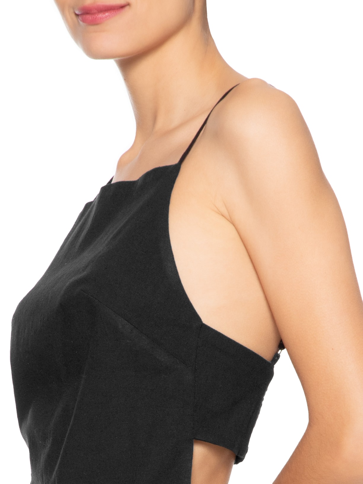 Blusa Feminina Alfaiataria Alcinhas Preto Farm