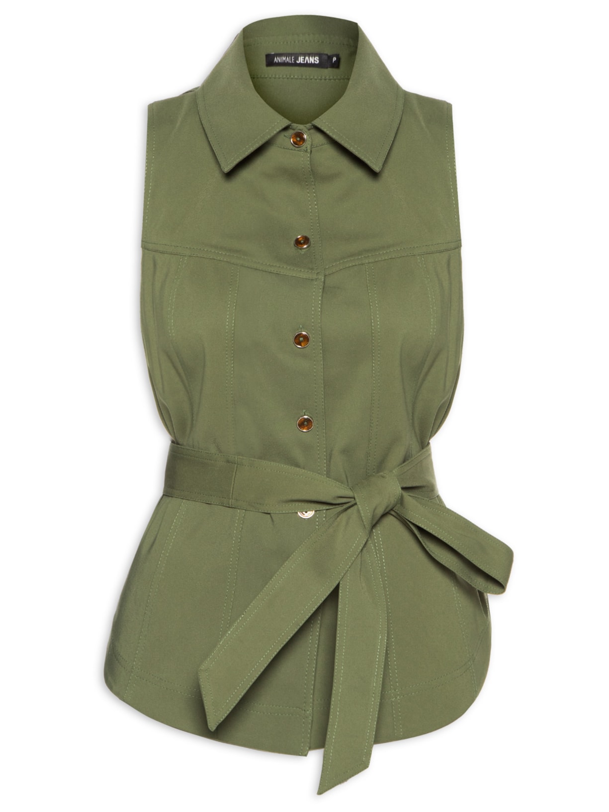 Blusa Feminina Alfaiataria Halter Amarração - Verde