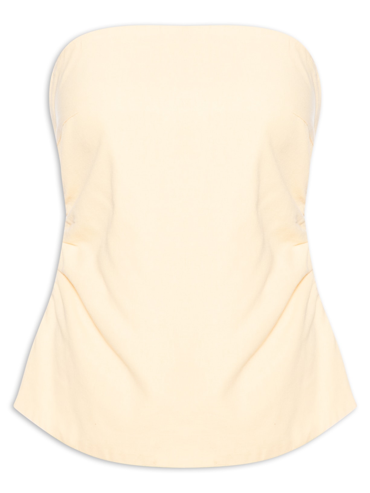 Blusa Feminina Alfaiataria Sem Alça - Amarelo