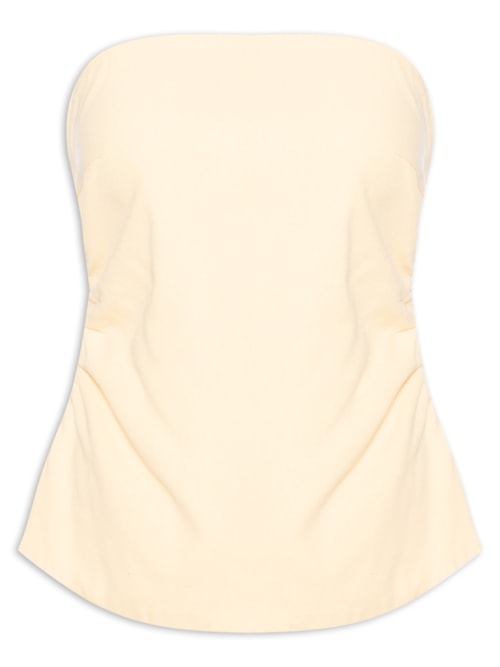 Blusa Feminina Alfaiataria Sem Alça - Amarelo