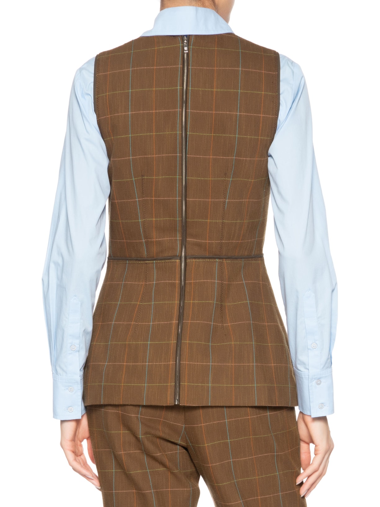 Blusa Feminina Alfaiatria Plus Betina Nko Marrom Nk