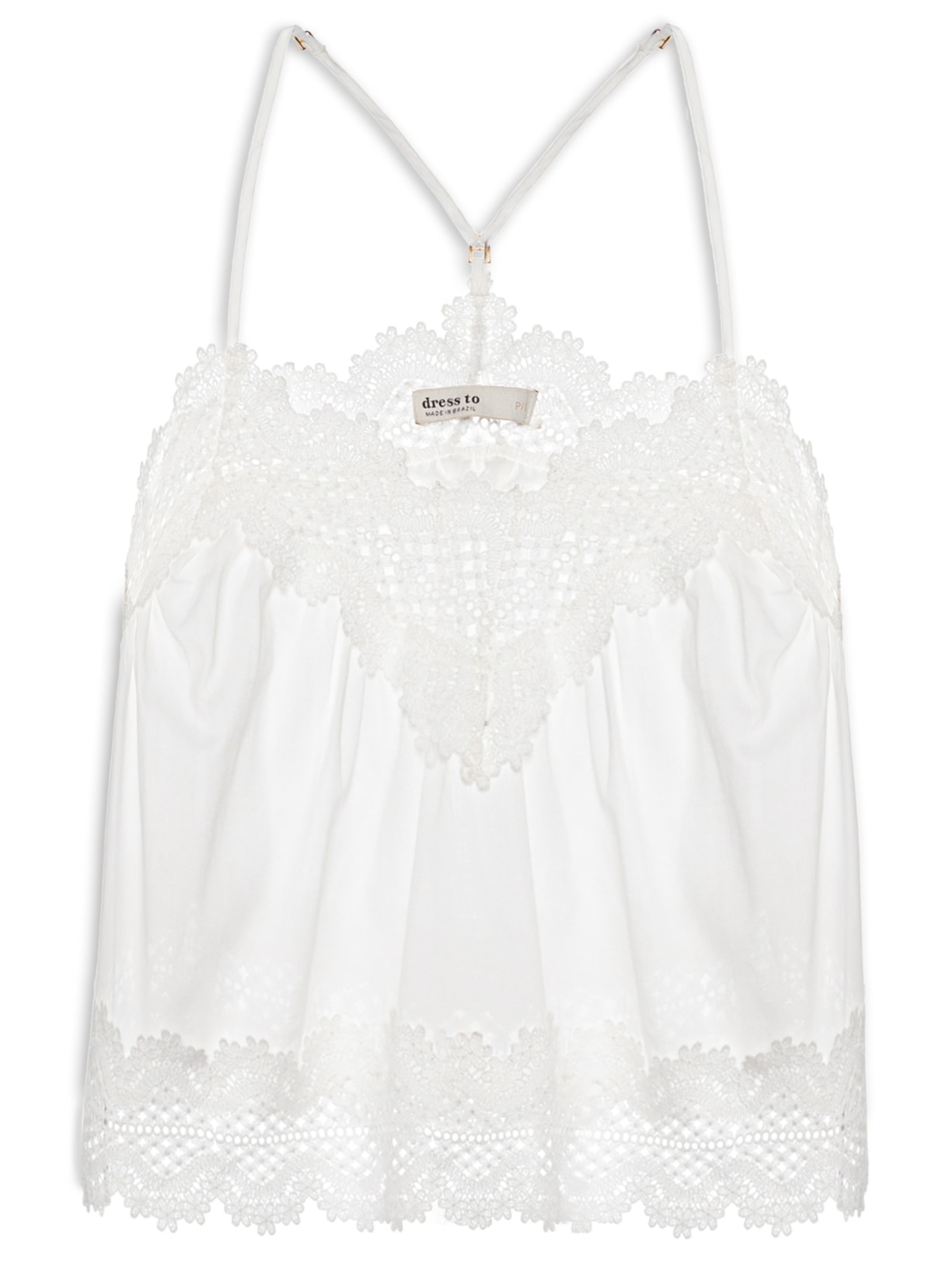 Blusa Feminina Algodão Com Renda - Branco