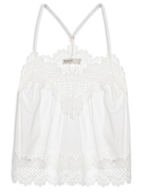 Blusa Feminina Algodão Com Renda - Branco
