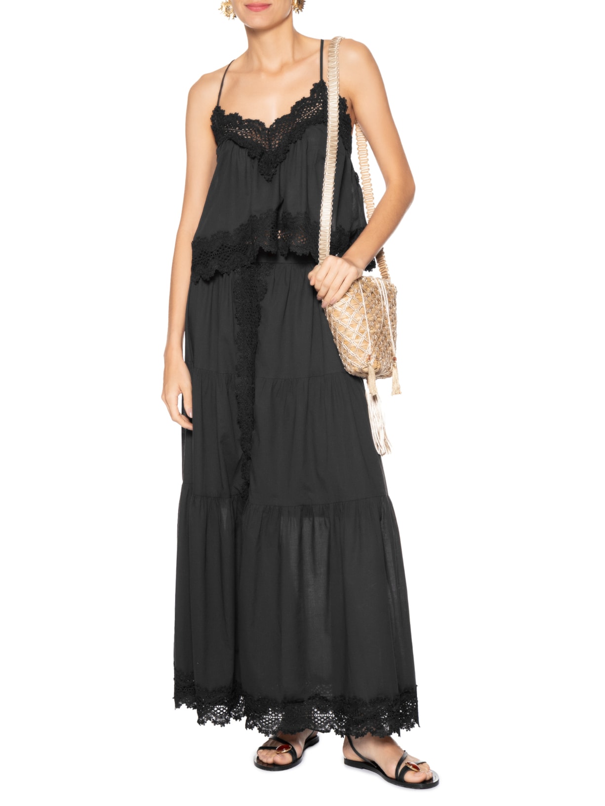 Blusa Feminina Algodão Com Renda Preto Dress To