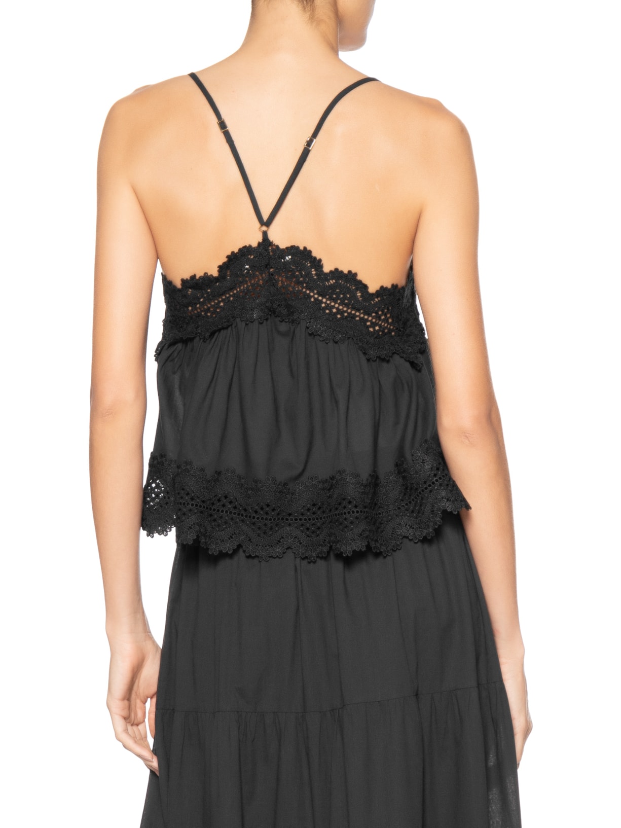 Blusa Feminina Algodão Com Renda Preto Dress To