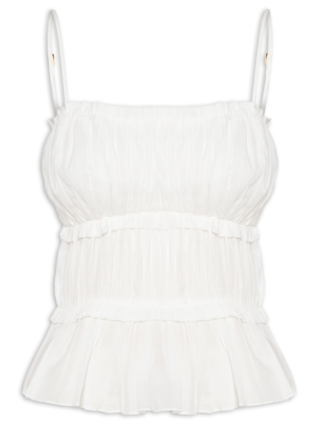 Blusa Feminina Algodão Pala Drapeada - Branco