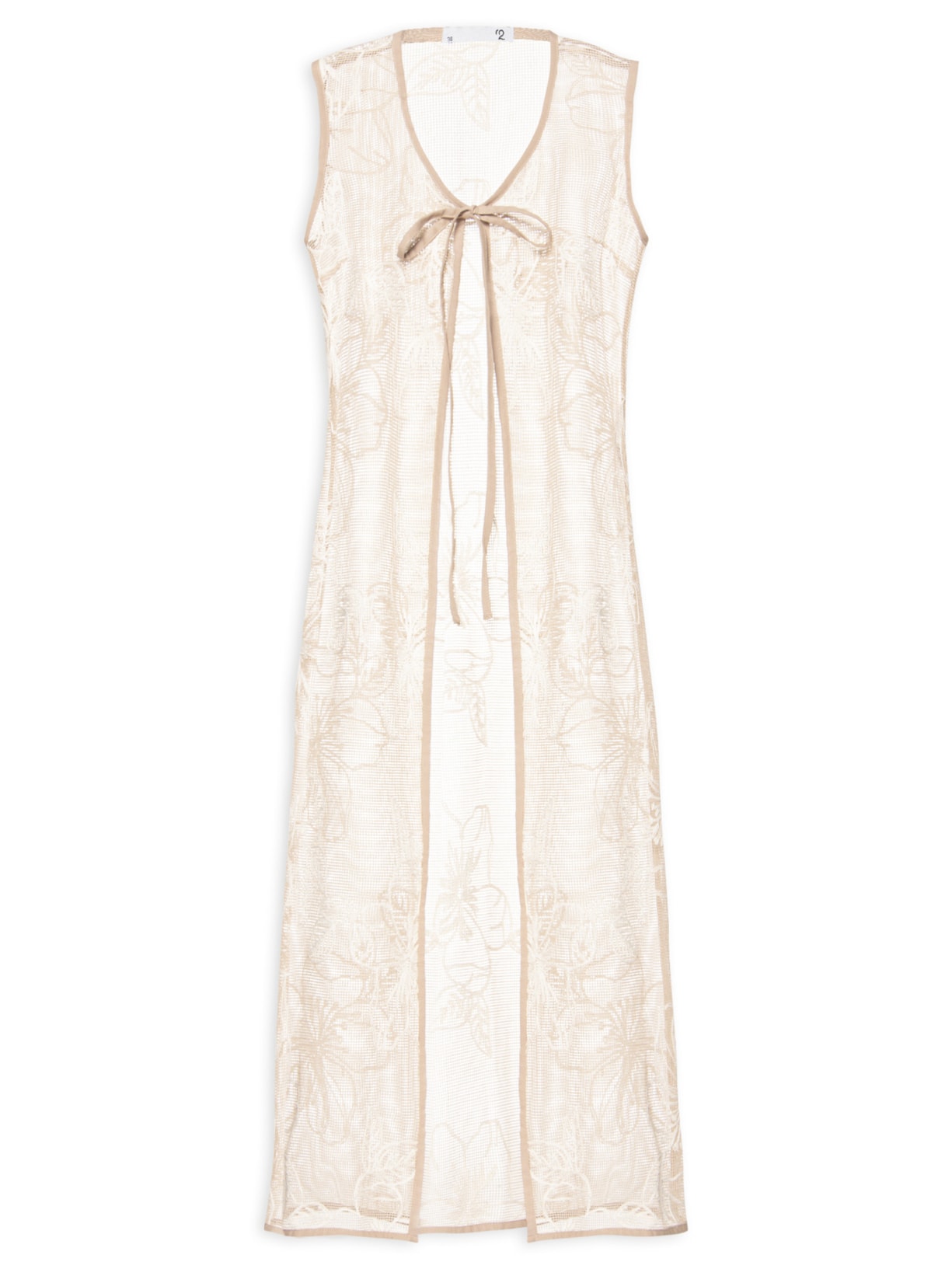 Blusa Feminina Alongada Com Abertura Bege '2Essential