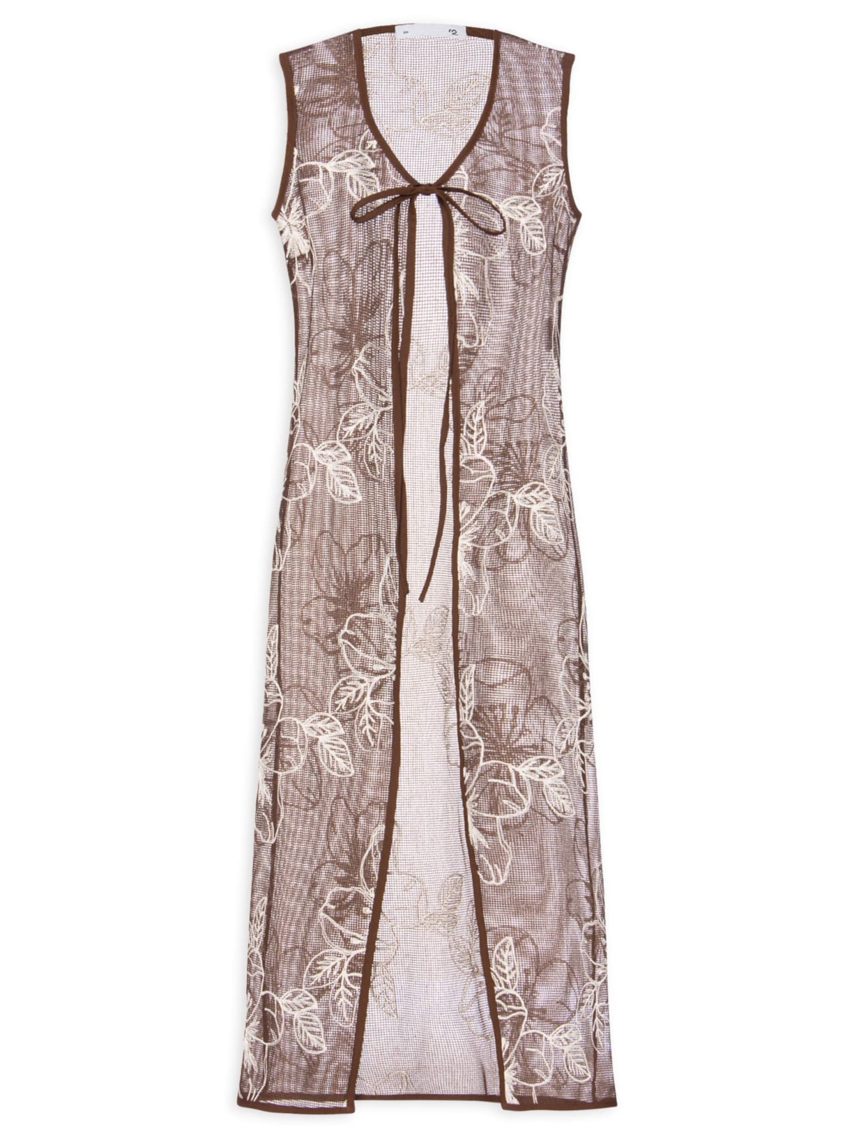 Blusa Feminina Alongada Com Abertura - Marrom