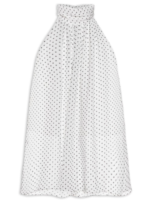 Blusa Feminina Alongada Com Decote Halter - Off White