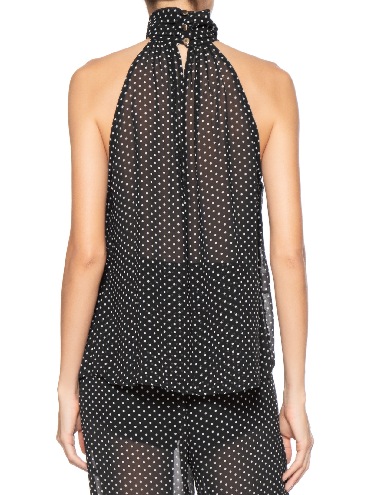 Blusa Feminina Alongada Com Decote Halter Preto '2Essential