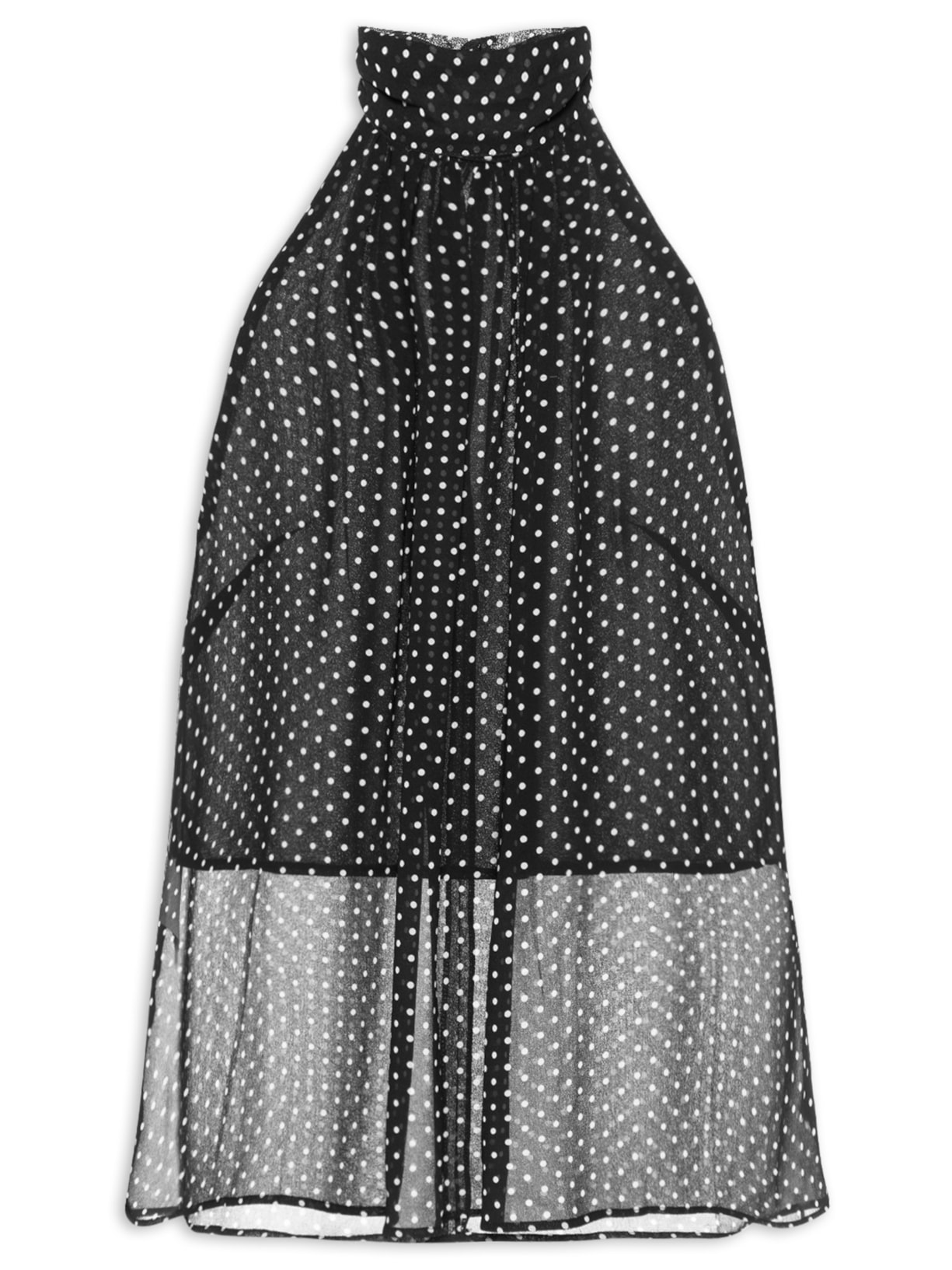 Blusa Feminina Alongada Com Decote Halter Preto '2Essential