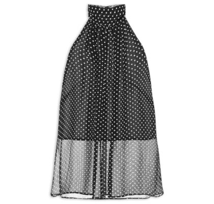 Blusa Feminina Alongada Com Decote Halter - Preto