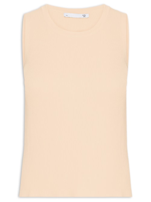 Blusa Feminina Alongada Em Tricot - Bege