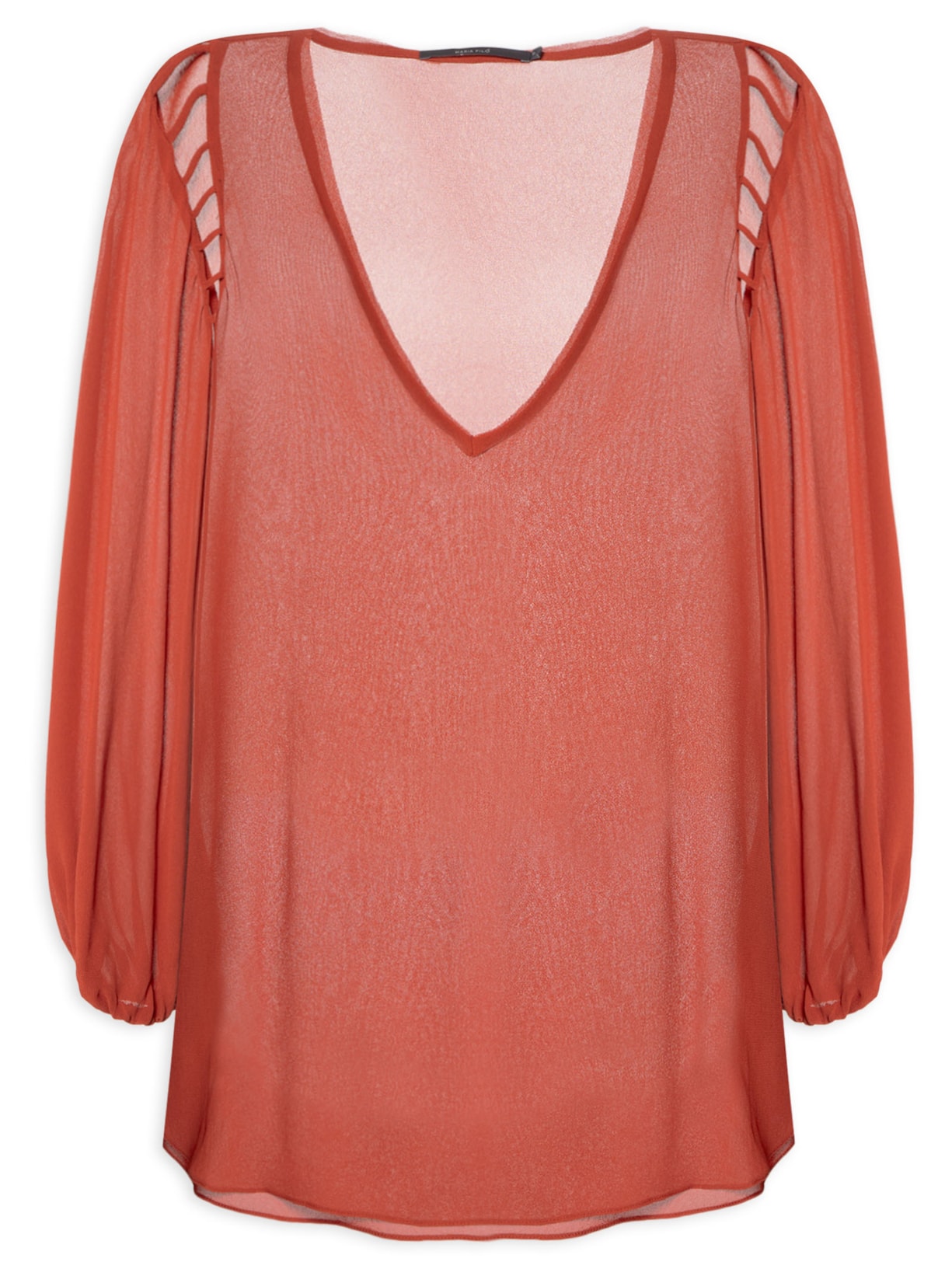 Blusa Feminina Alongada Ggt Metais - Vermelho