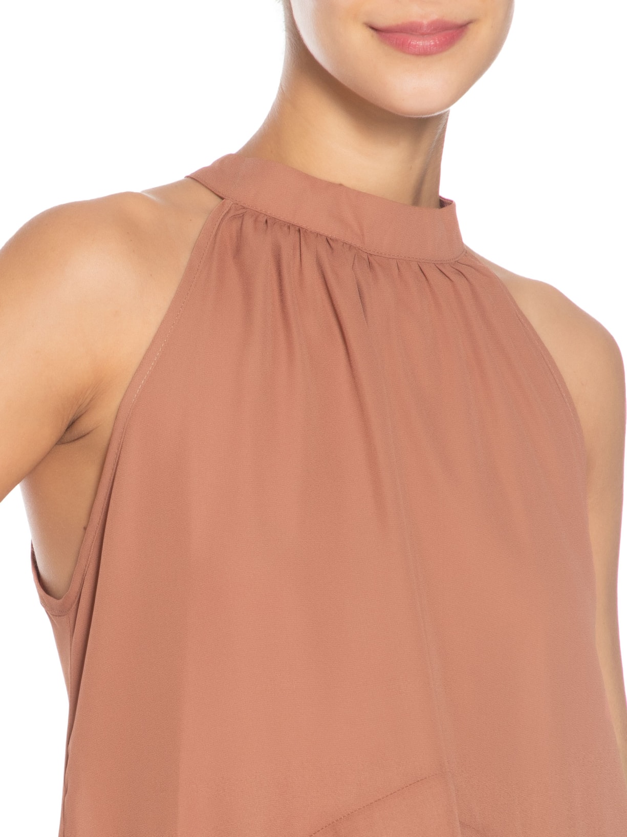 Blusa Feminina Alongada Marrom Market 33
