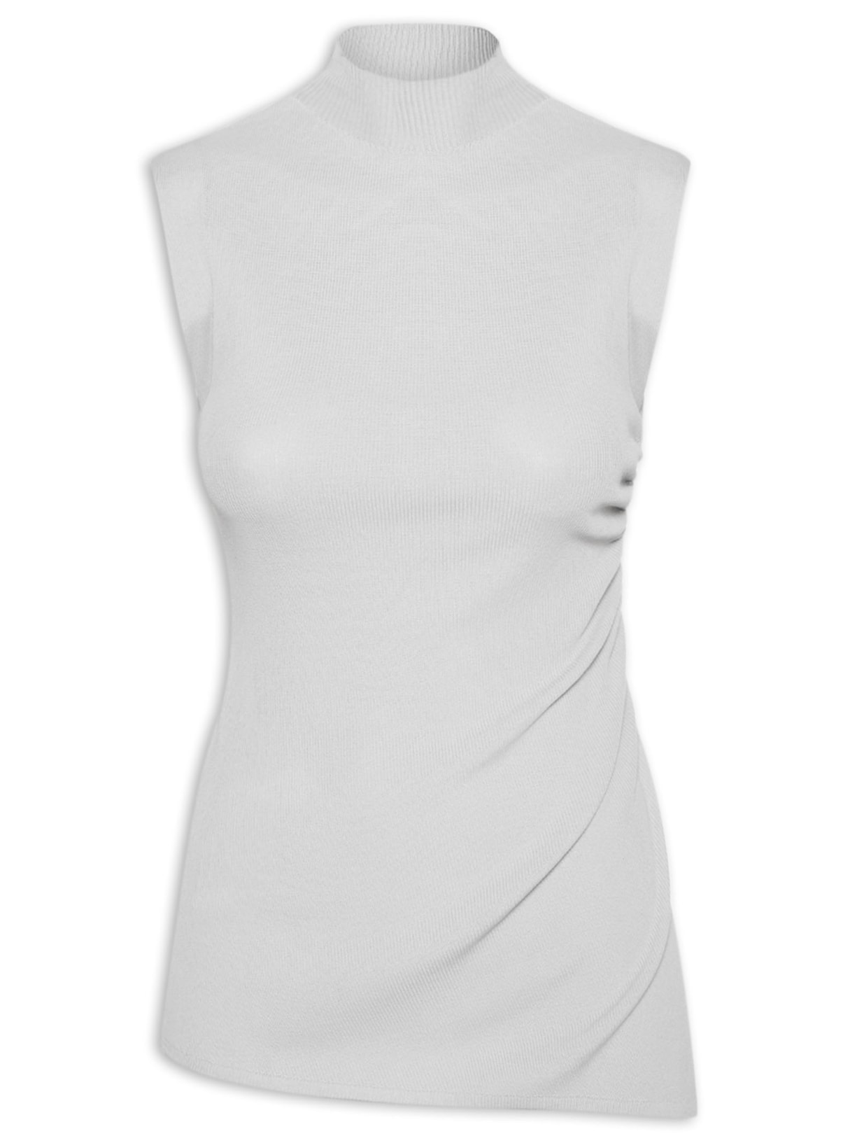 Blusa Feminina Alongada Tricot Fresh - Cinza