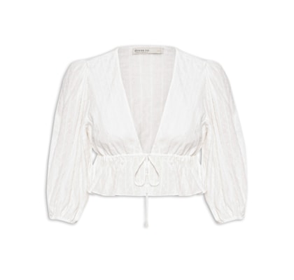 Blusa Feminina Amarração Busto - Branco 