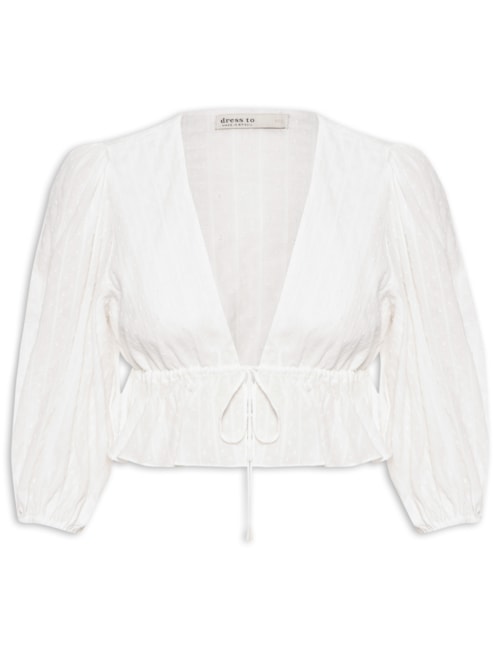 Blusa Feminina Amarração Busto - Branco