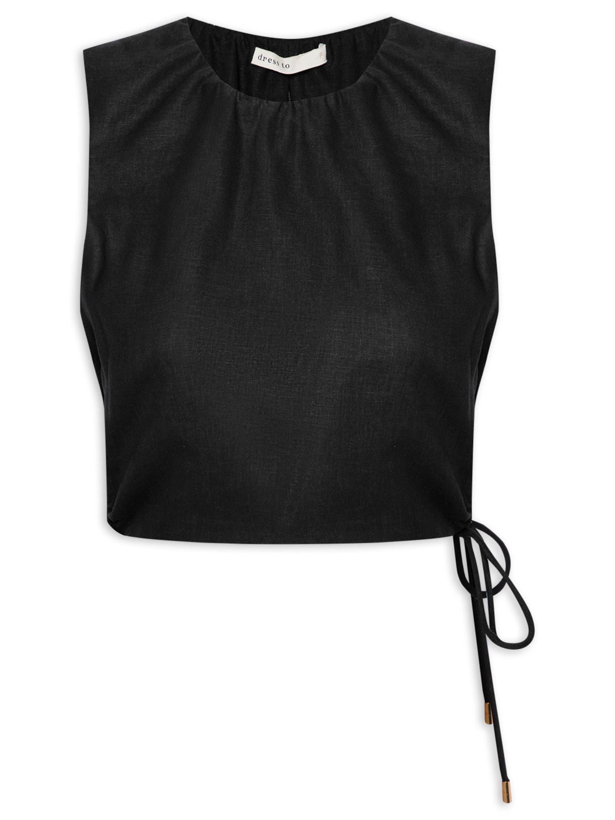 Blusa Feminina Amarração Lateral - Preto