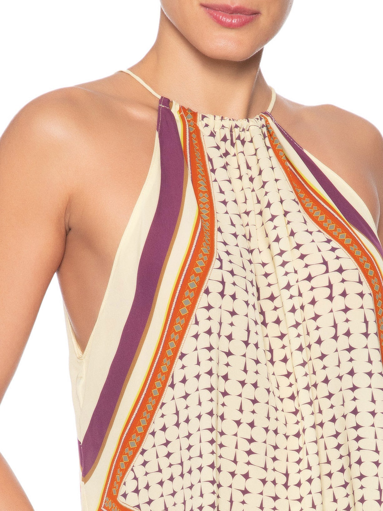 Blusa Feminina Amarração Lenço Cobogó Bege Animale