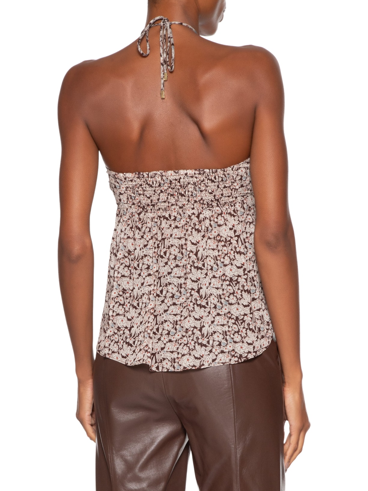 Blusa Feminina Amarração Liberty Chelsea Marrom Animale