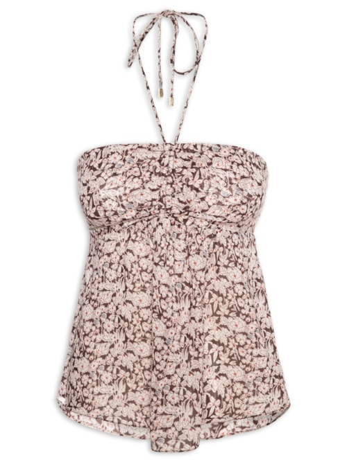 Blusa Feminina Amarração Liberty Chelsea - Marrom