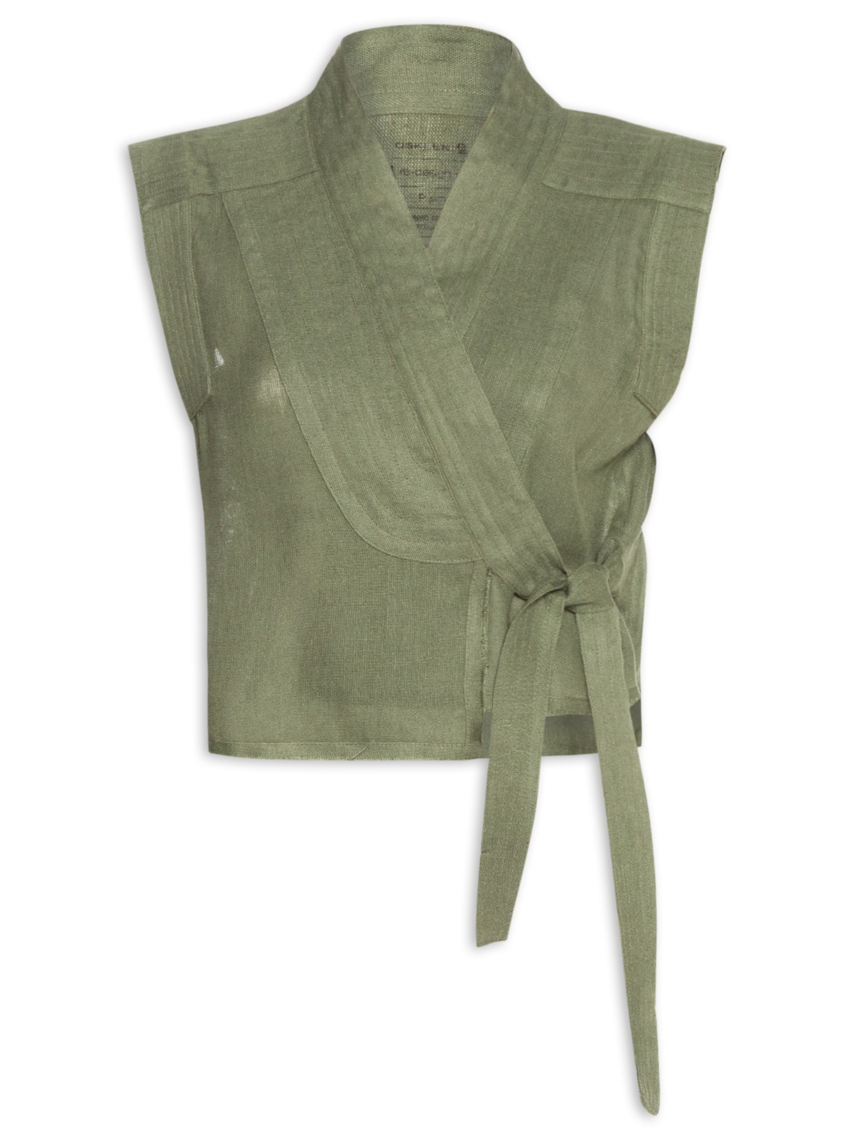 Blusa Feminina Amarração Linho Reciclado - Verde