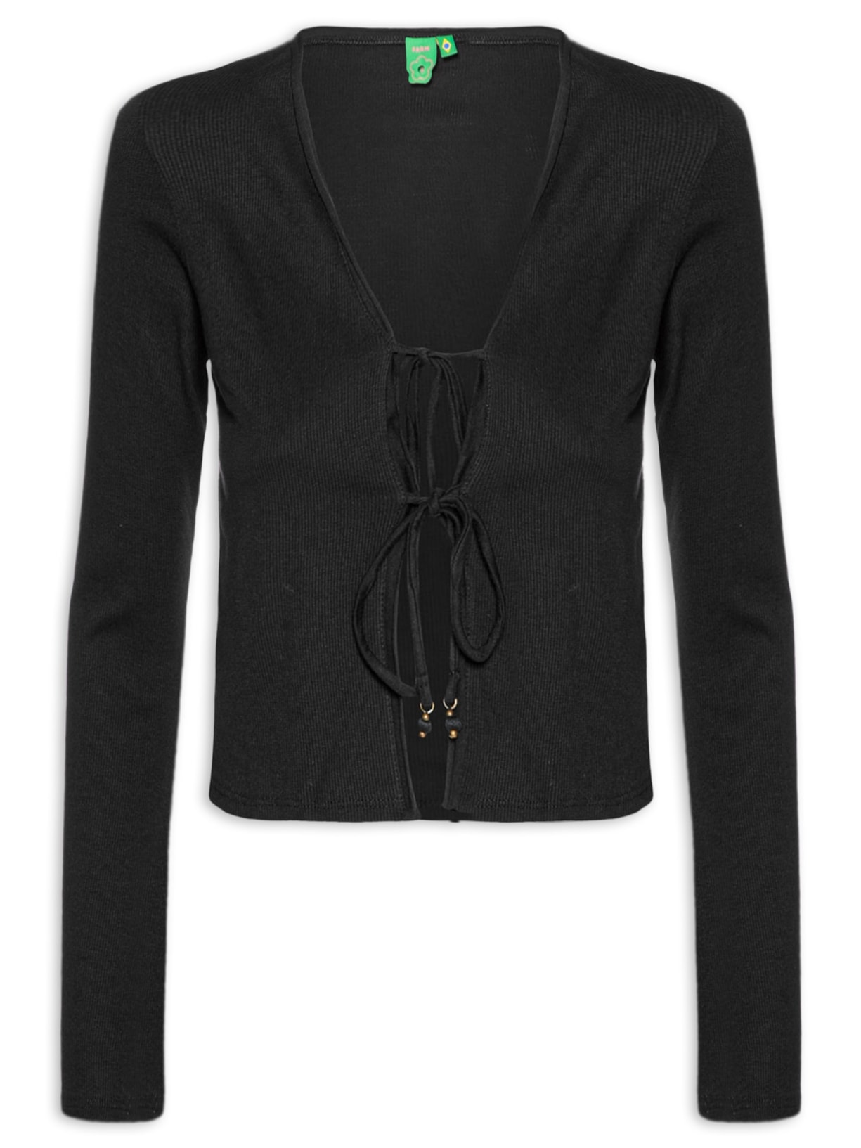 Blusa Feminina Amarração Rib - Preto