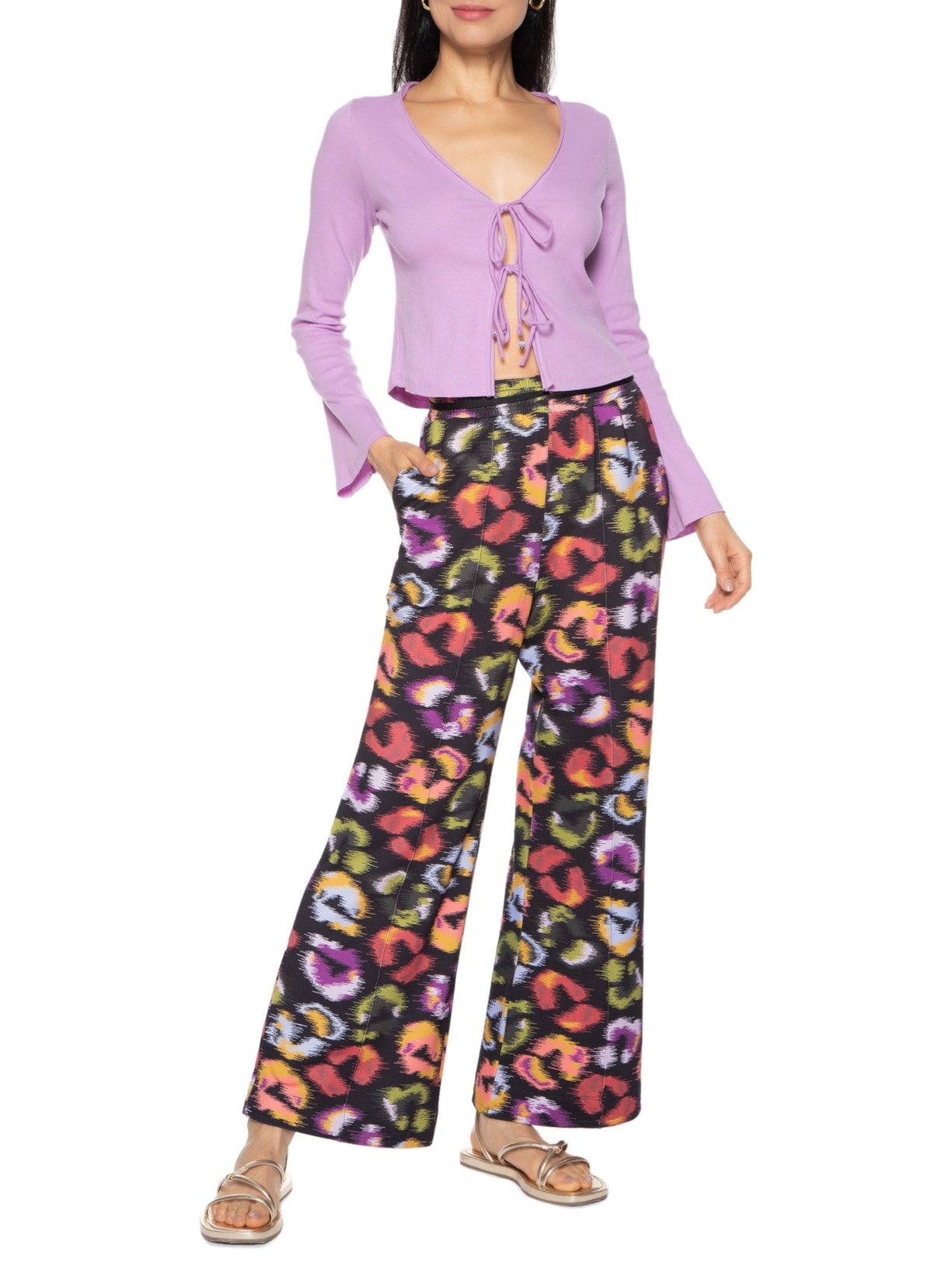 Blusa Feminina Amarração Rib Roxo Farm