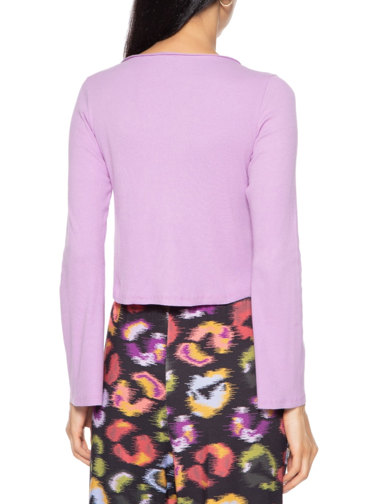 Blusa Feminina Amarração Rib Roxo Farm