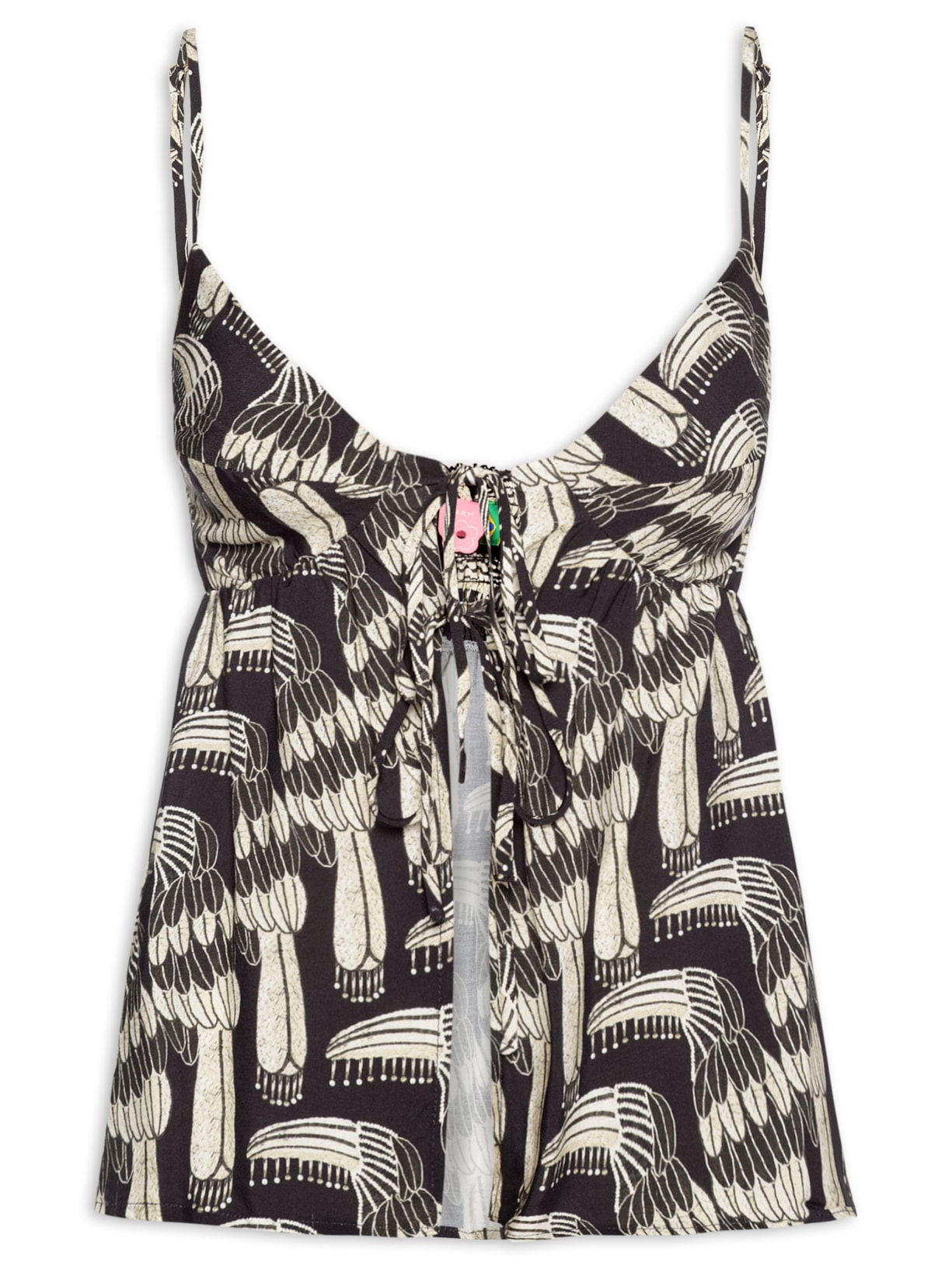 Blusa Feminina Amarração Tucanário - Preto