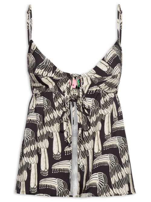 Blusa Feminina Amarração Tucanário - Preto