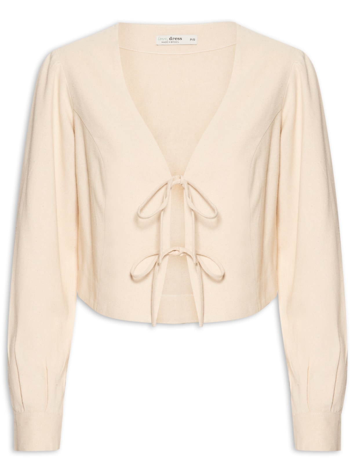 Blusa Feminina Amarrações Linho - Bege