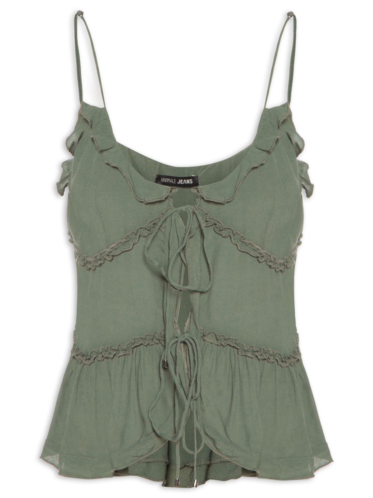 Blusa Feminina Amarrações Ruffles - Verde