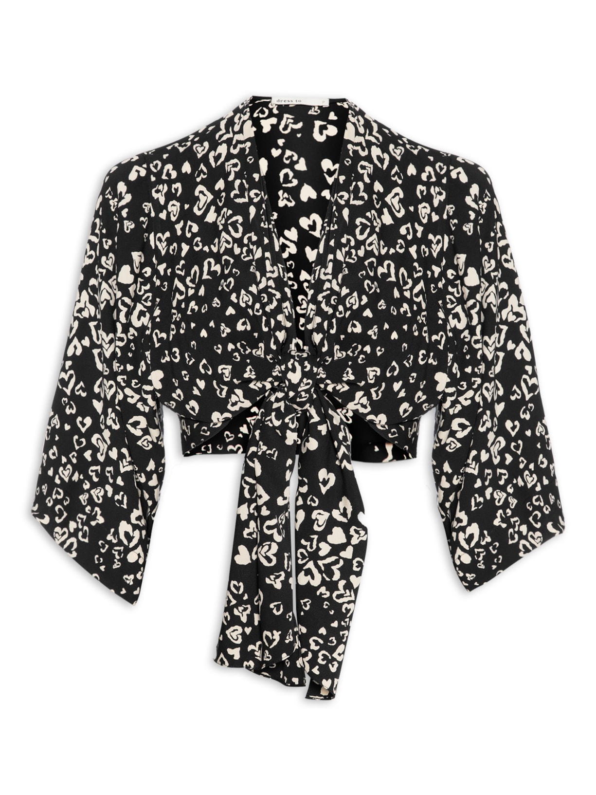 Blusa Feminina Ampla Nó Estampa Xodó - Preto