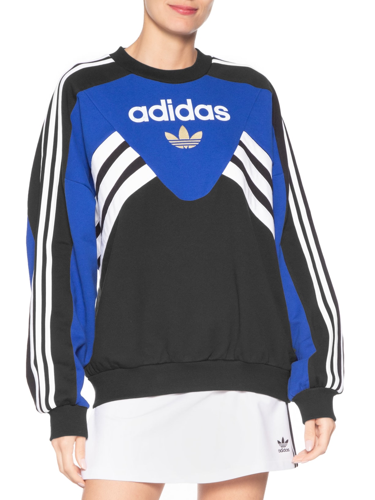 Blusa Feminina Argentina Crew Azul Adidas Originals