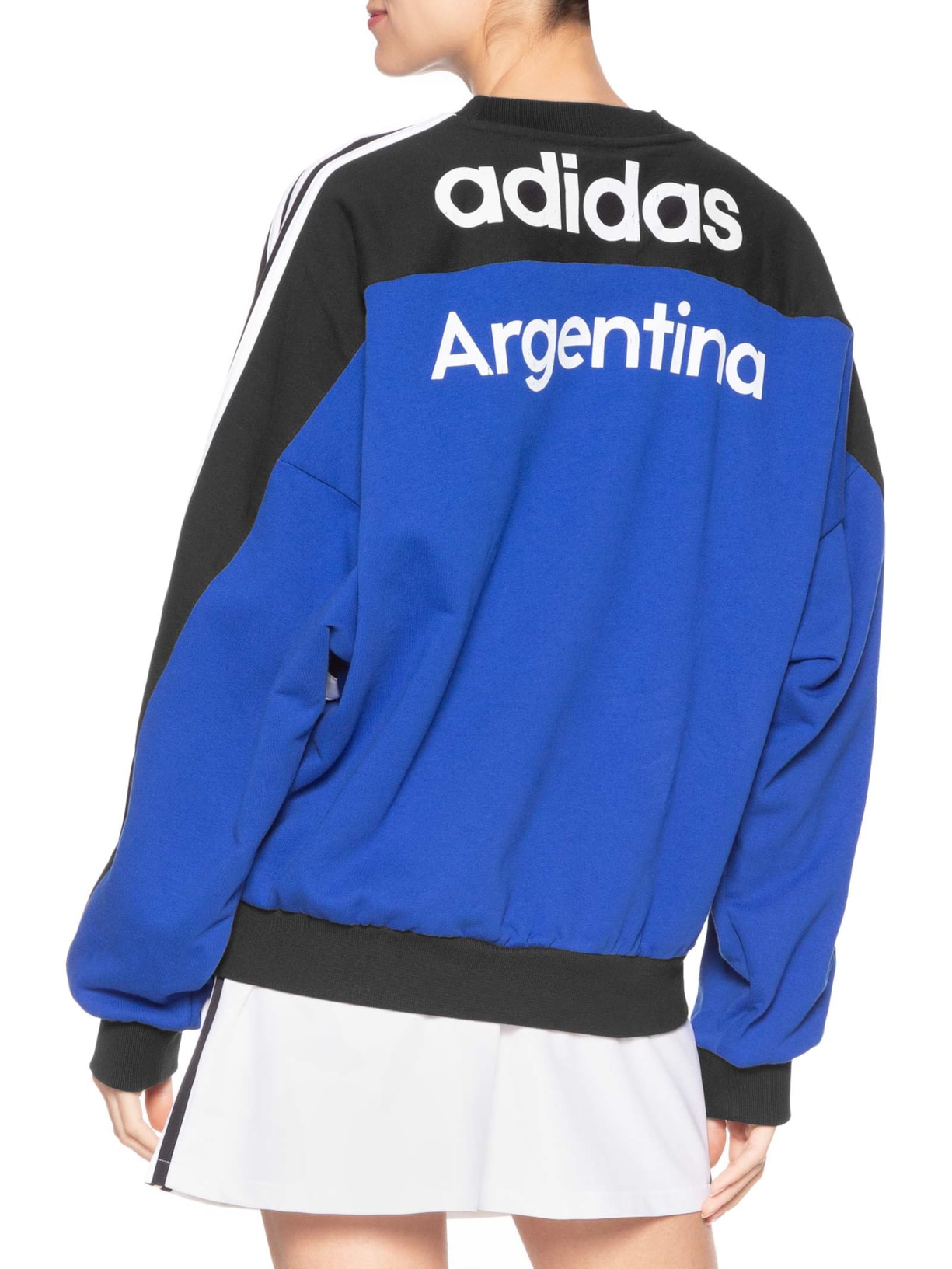 Blusa Feminina Argentina Crew Azul Adidas Originals