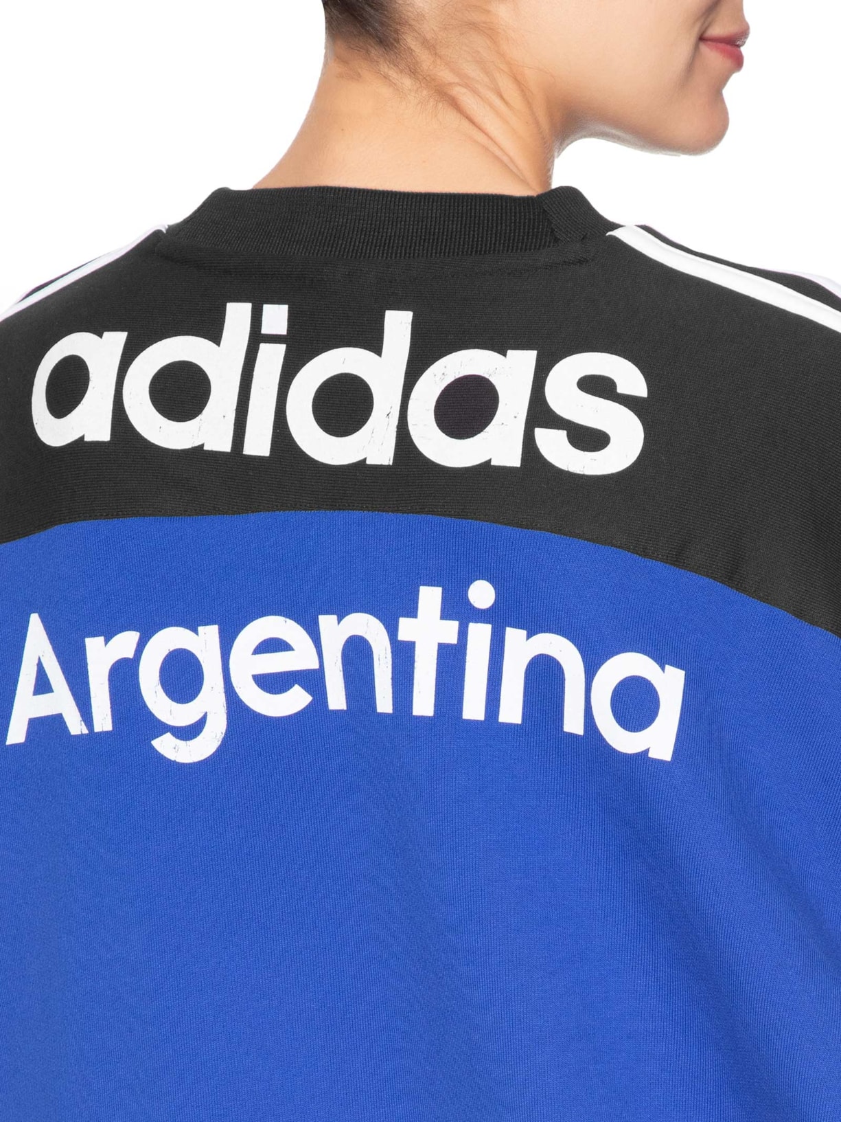Blusa Feminina Argentina Crew Azul Adidas Originals