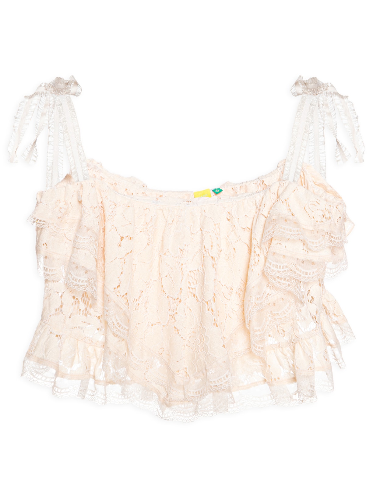 Blusa Feminina Artesanal Babados Bege Farm