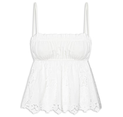 Blusa Feminina Artesanal Camafeu - Branco